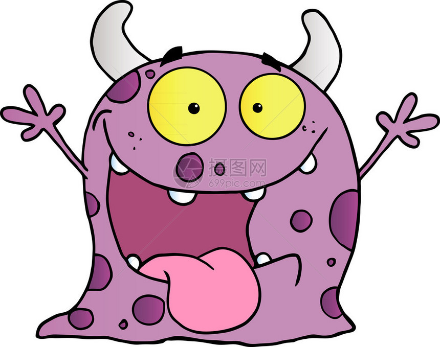 快乐紫罗兰怪物卡通人物图片