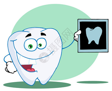 快乐的牙齿与X射线背景图片