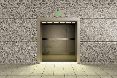 空电梯上升的3D渲染背景图片