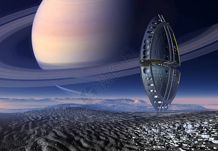 3D使用航天船的幻影外星景观背景图片