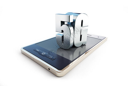5G3D白色背景插图上的智能电话图片