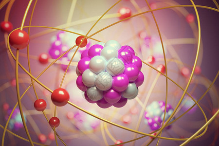 原子中的小粒子物理概念图片
