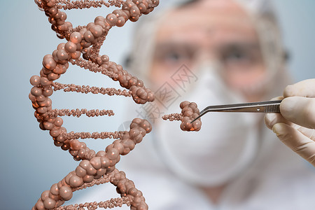 科学家正在替换部分DNA分子基因工程和图片