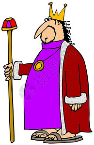 这幅图画描绘了一位穿着红色长袍的国王紧图片