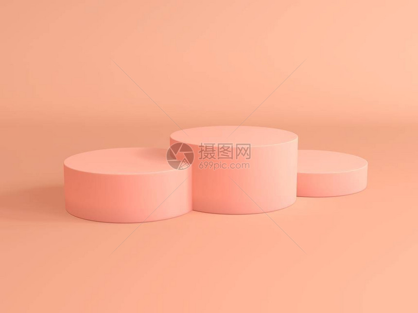 粉色彩产品架3D渲染图片