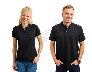 黑色马球衫的女人和男人背景图片