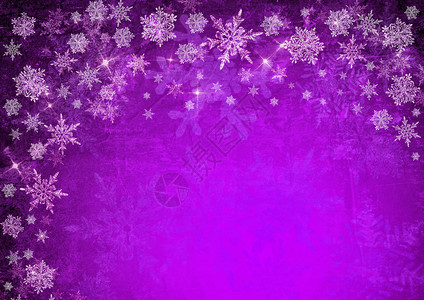 紫色圣诞背景与雪花图片