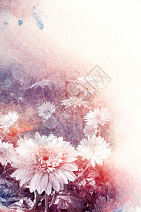 花的抽象水彩插图纸上水彩画花卉水彩插图背景图片