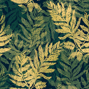 无缝模式数字和水彩色混合介质最流行的花岗植物布料型图片