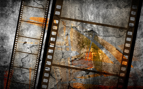复古grunge背景与电影胶片背景图片