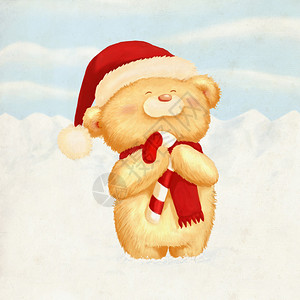 可爱的熊圣诞贺卡背景图片