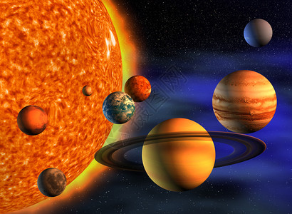太阳系中的行星背景图片