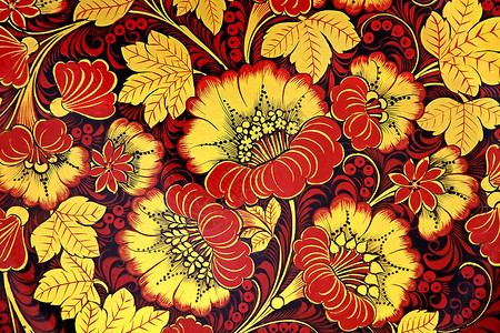 霍赫瓦尔德传统俄罗斯风格的花纹装饰k插画