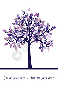 有紫色叶子的抽象树图片