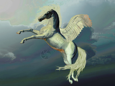 重云环绕着象牙彩色的Pegasus图片