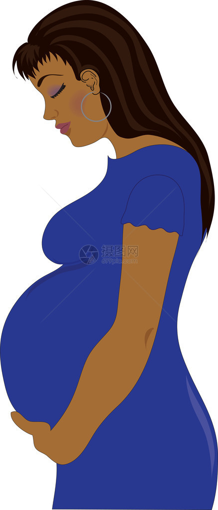 剪贴画插图说明一名孕妇图片