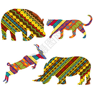 一组非洲动物图片