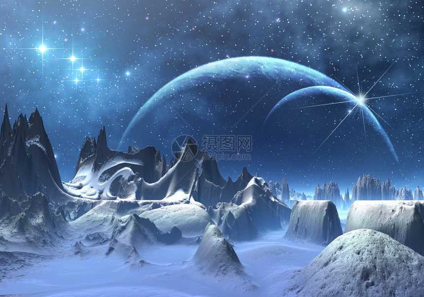 奇幻的外星风景冰雪图片