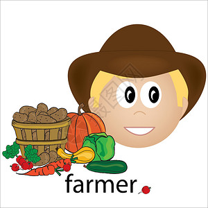 菜农扛着蔬菜高加索农民职业图标的剪贴画插图插画