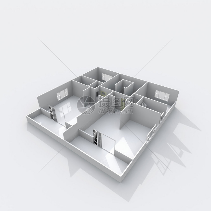 3d没有家具的无屋顶图片