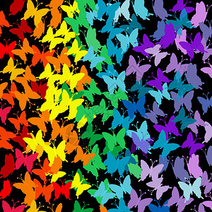 无缝模式与彩虹蝴蝶图片