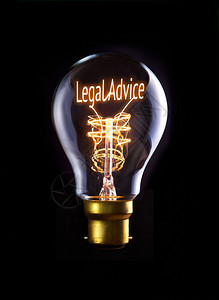 灯丝泡中的法律咨询概念图片