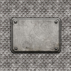 Grunge风格背景与金属铆钉和石牌匾背景图片