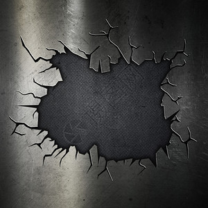 Grunge金属背景与裂缝图片