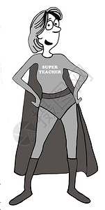 超级教师的教育插图背景图片