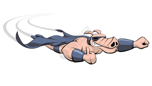 天方夜谭在猪飞翔时插画