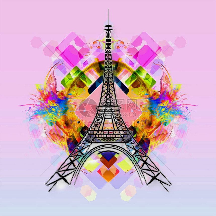 Eiffel铁塔明亮的漫图片