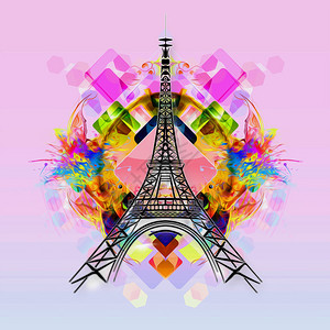 Eiffel铁塔明亮的漫图片