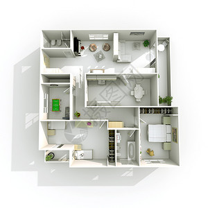 3d室内对家具庭公寓的图片