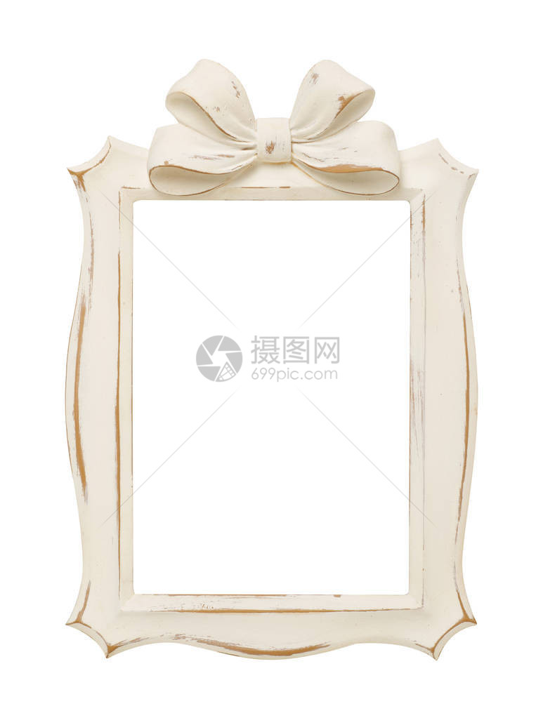 木制框架上白色孤立图片