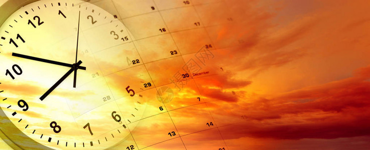 明亮天空中的时钟和日背景图片
