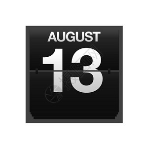 带有8月13日计数器日历的插图图片