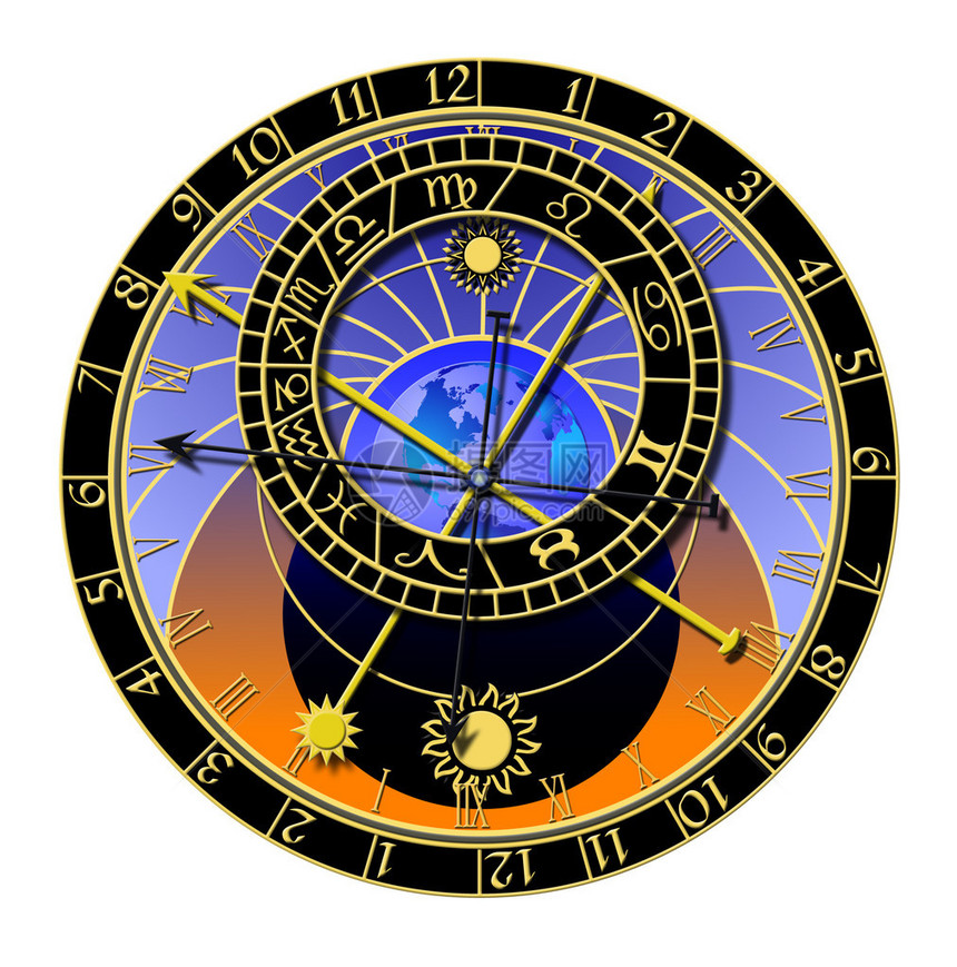 布拉格老城的天文学钟插图PracingOld图片