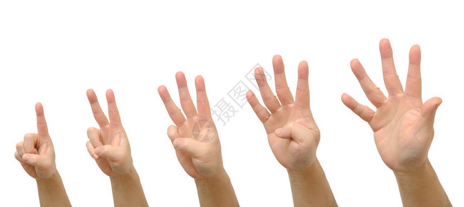 人手势设置计数从一到五的数字图片