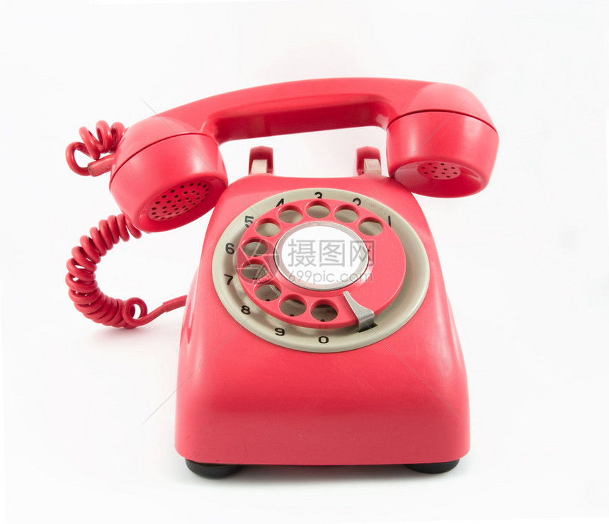 复古旧红色电话图片