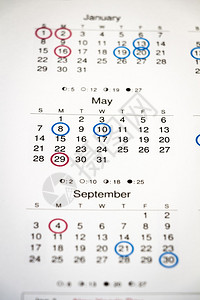 在日历中标记的日期重图片