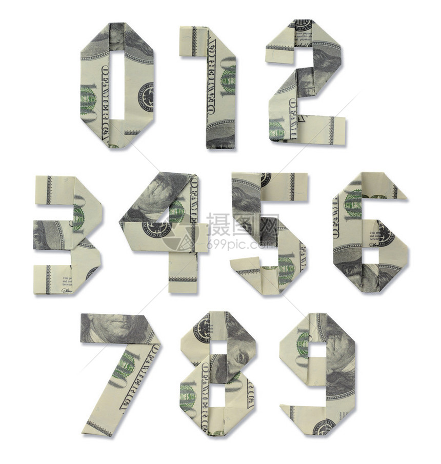 百元钞票数量的集合图片