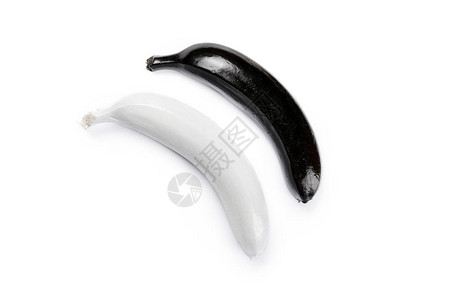 黑色和白色香蕉的顶端视图图片