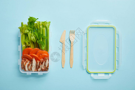 餐具和食物容器满健康膳食的品图片