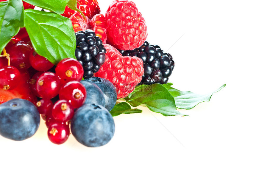 蓝莓黑莓覆盆子新鲜浆果图片