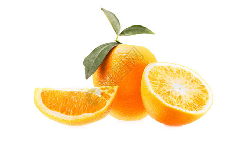 新鲜的多汁橙色有叶图片