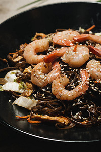 黑盘虾传统爱山食物等美味的图片