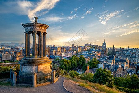 英国爱丁堡卡尔顿山风景背景图片