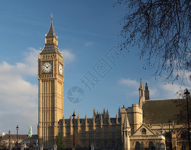 大本钟塔伦敦英国背景图片