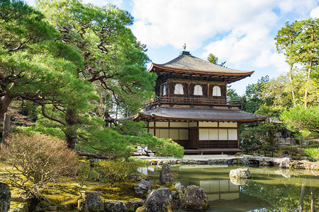 佛教寺庙银阁寺是京都的象征图片