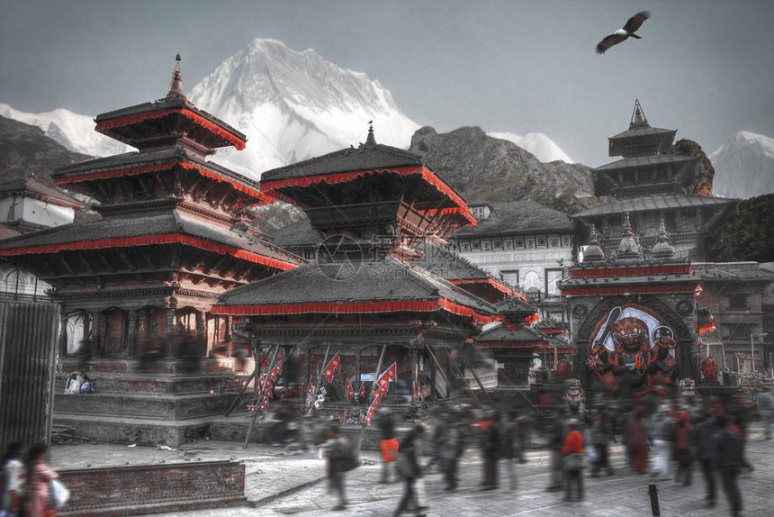 尼泊尔加德满都谷地的古城图片